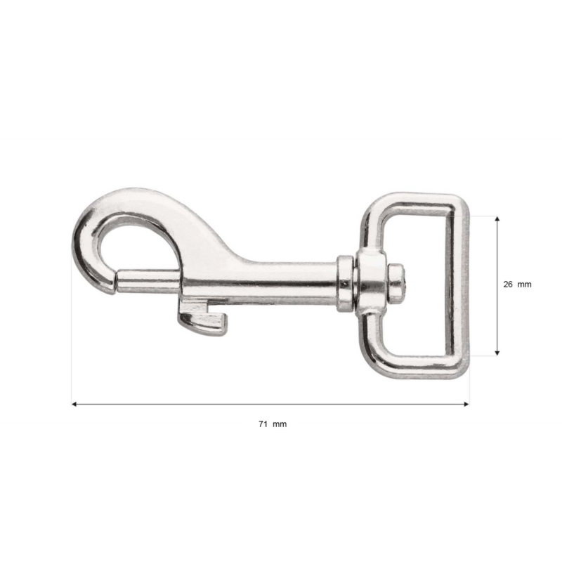 METAL SNAP HOOK 26 MM MELA  NICKEL 1 PCS