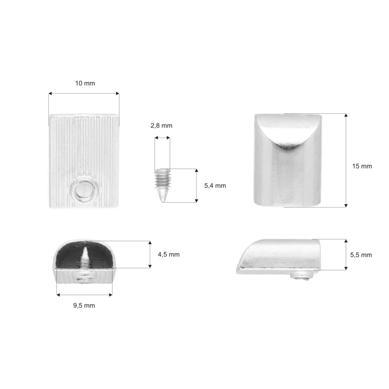 Metal fitting for zip  tape nickel 100 pcs