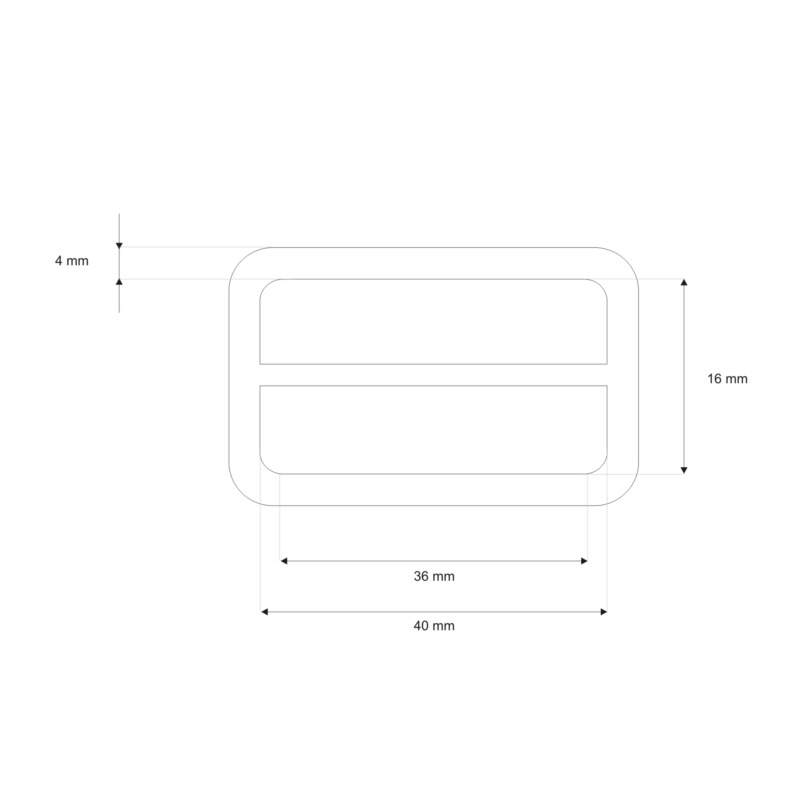 METAL SLIDE BUCKLE 40/15/4 MM NICKEL WIRE 100 PCS