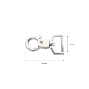 Karabińczyk metalowy 18 mm 0325-0203 nikiel połysk