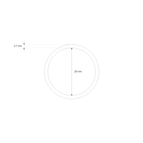 Kółko metalowe 25/2,7 mm nikiel spiralne