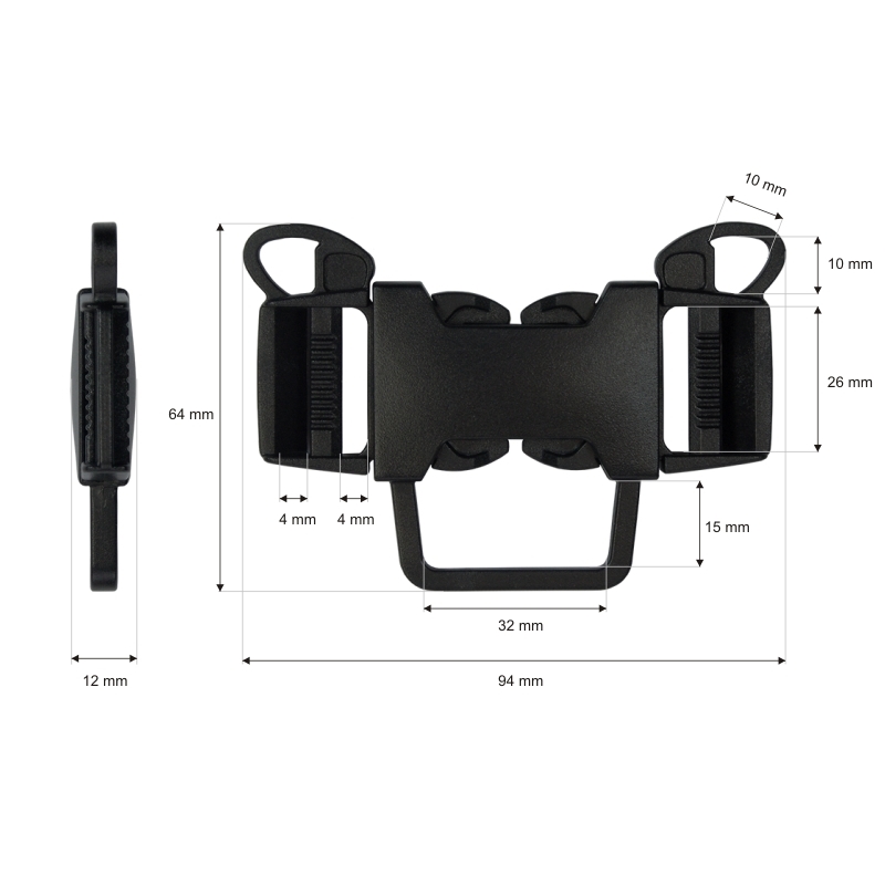 PLASTOVÁ SVORKA   DVOJITÁ 26 MM 5-WAY  TEKLA&nbsp3    ČERNÁ  1   KS