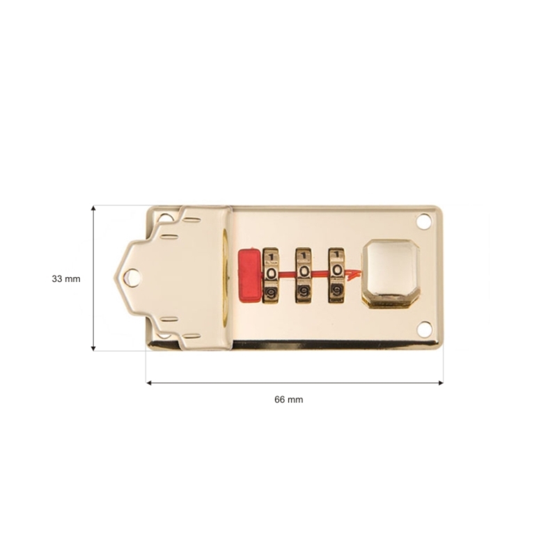 Briefcase lock 66/33 mm 0145 gold 1 pcs