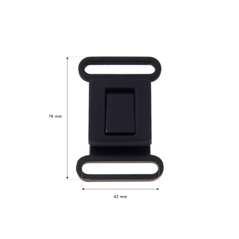 Metal buckle 42 mm matt black 1 pcs