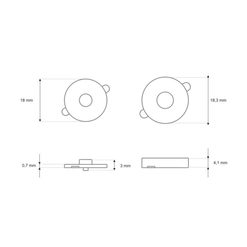 Rundes magnet 18/18 mm gold 100 st.