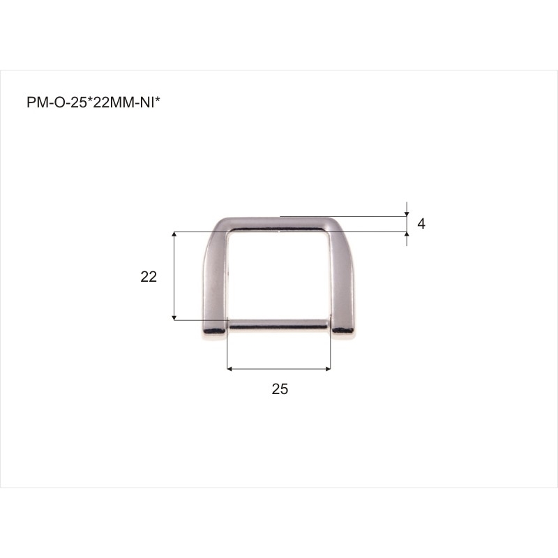 Półkole metalowe 25/22/4 mm nikiel odlew