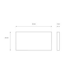 Magnes prostokątny surowy 40/20 mm