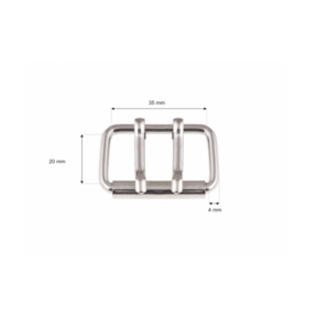 Klamra rymarska dwuzaczepowa 35/20/4 mm nikiel drut