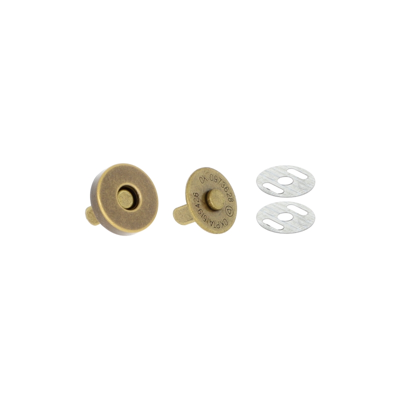 Magnetic button round 14/14 mm old gold 200 pcs