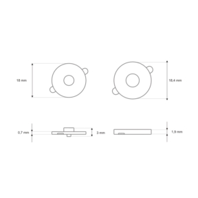 Zapięcie magnetyczne 18/18 mm czarny nikiel