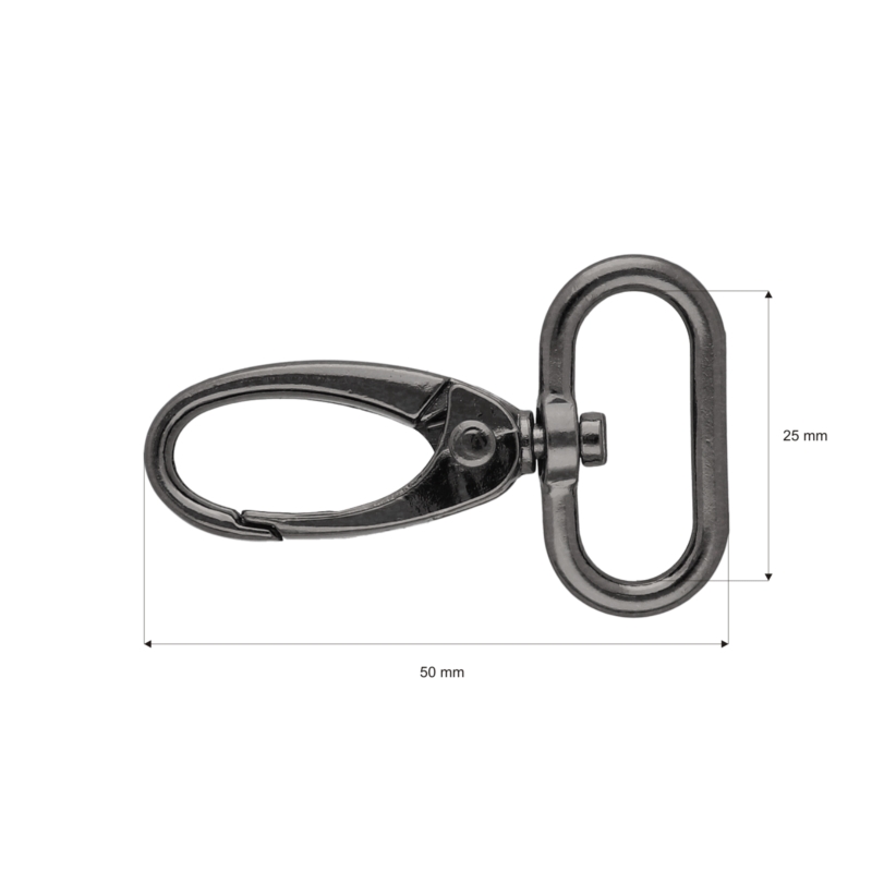 METAL SNAP HOOK 25 MM BLACK NICKEL 1    PCS