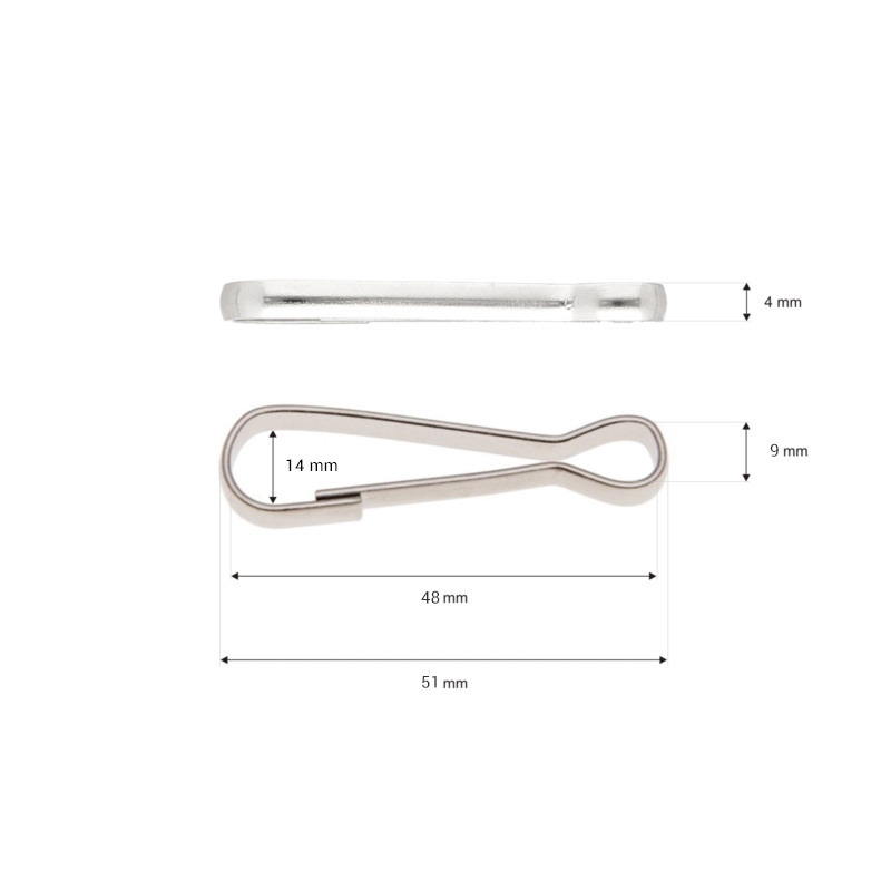 METAL SNAP HOOK&nbsp7,5x50 MM RON  NICKEL 500    PCS