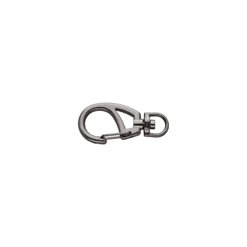 EXTRA SHINING METAL SNAP HOOK 9 MM MODEST BLACK  NICKEL 1 PCS