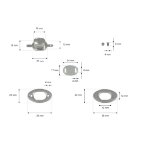 Zamek do teczki metalowy 38/22 mm a142 nikiel