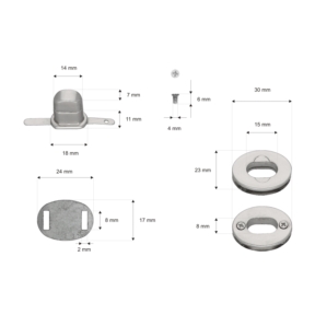 Zamek do teczki metalowy 30/23 mm a118 nikiel