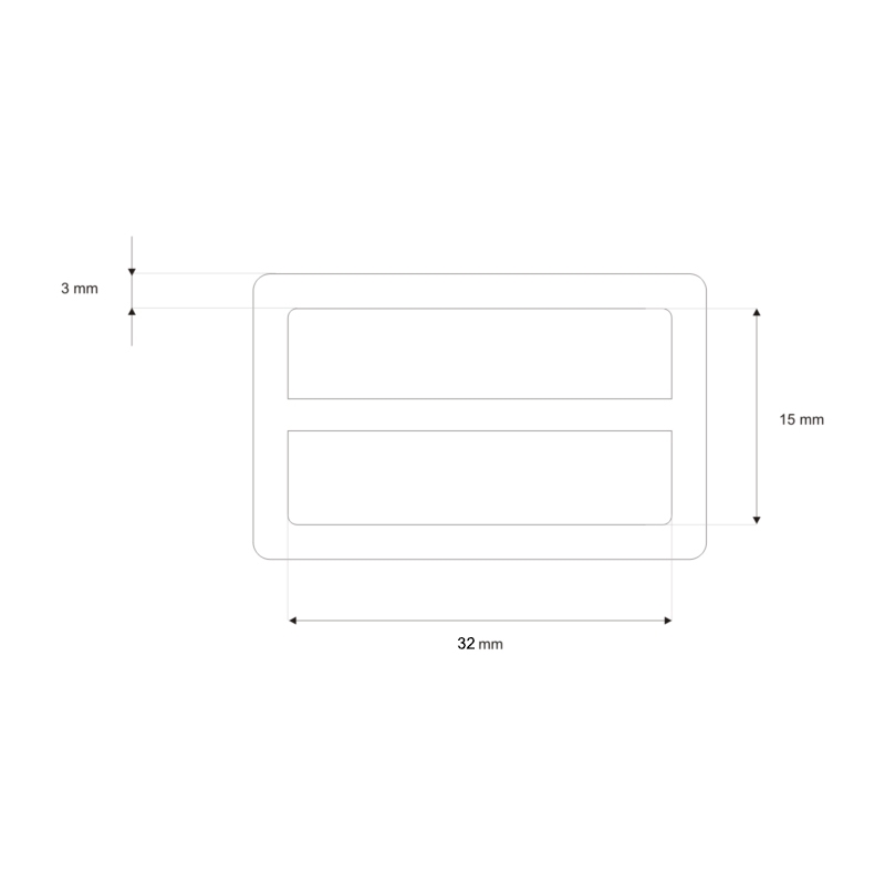 METAL  SLIDE BUCKLE 32/15/3 MM NICKEL WIRE 100 PCS