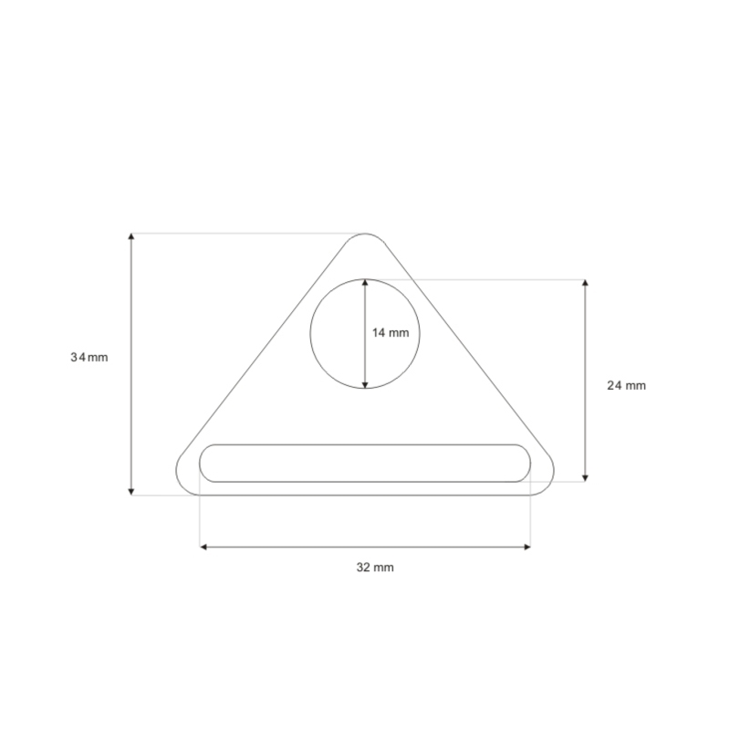 METAL TRIANGLE 32/30 MM NICKEL CAST 100  PCS