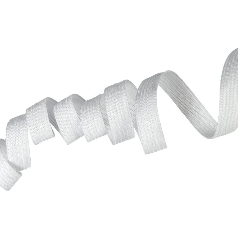 Knitted elastic tape 10 mm (501) white polyester 100 mb