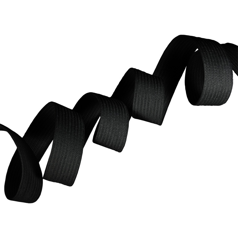 Knitted elastic tape 30 mm (580) black polyester 25 mb