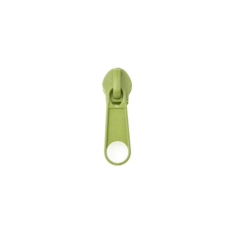 SLIDER FOR NYLON ZIPPER TAPES 5 NON LOCK GREEN 100/500 PCS