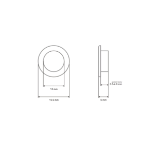 Oczko metalowe z podkładką 10/16,5/6 mm nikiel