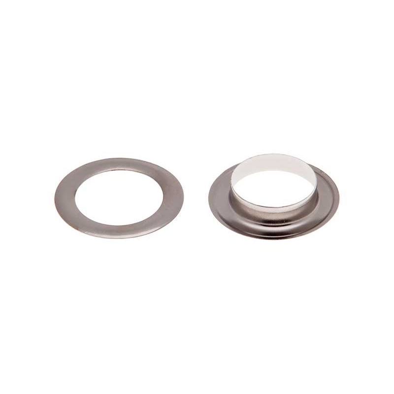 STAINLESS METAL EYELET WITH GROMMET 10/16,5/5 MM   nickel 500PCS