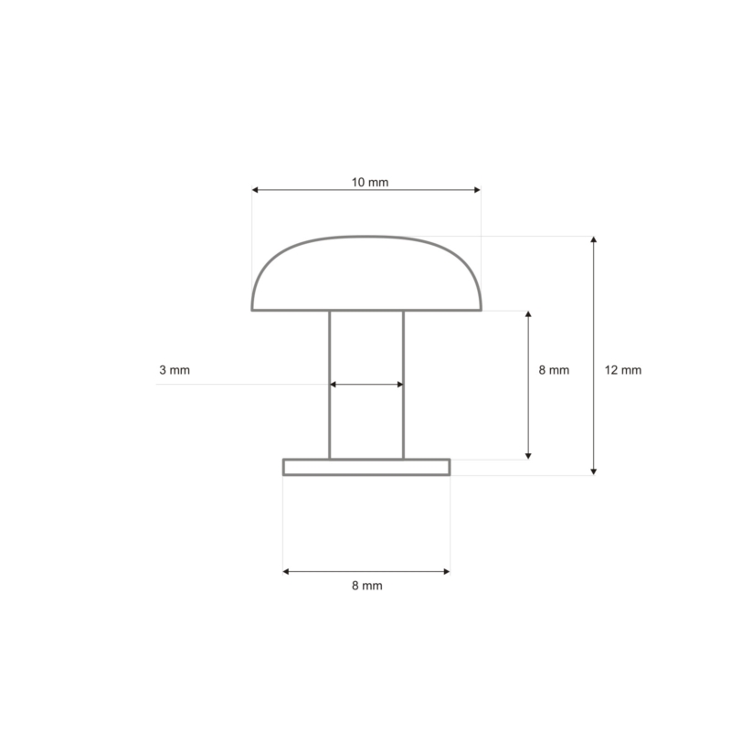 Nit kaletniczy kopułkowy 10/3/12 mm nikiel