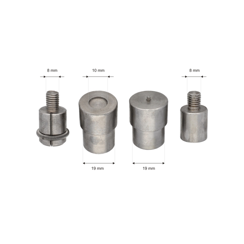 Fixing set for snap fasteners alfa 10 mm set