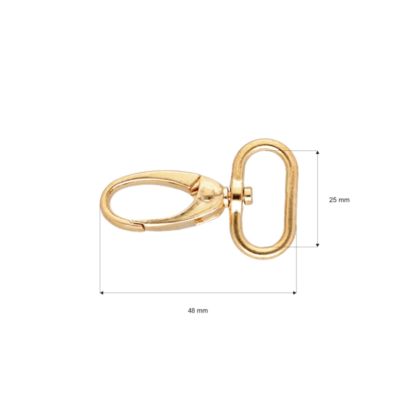 METAL SNAP HOOK 0325-0037 25 MM GLOSSY GOLD 1  PCS