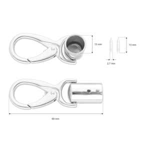 Karabińczyk metalowy 13 mm 325-279 nikiel połysk