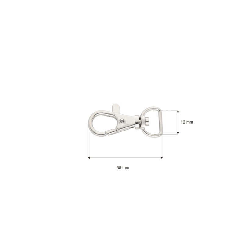 METAL SNAP HOOK 12 MM NICKEL 100 PCS