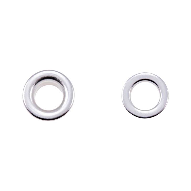 STAINLESS  METAL EYELET WITH GROMMET 9,5/21/7 MM NICKEL 100 PCS