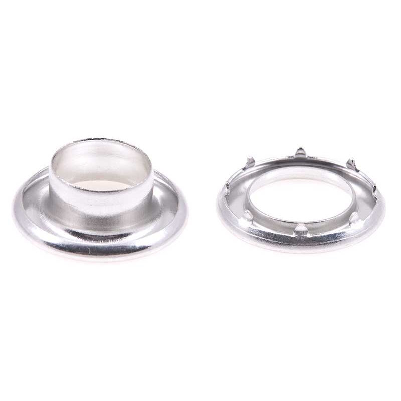 STAINLESS  METAL EYELET WITH GROMMET 15,5/28/9,5 MM NICKEL 100 PCS