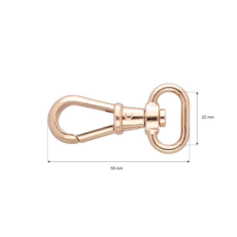 METAL SNAP HOOK RF-877 22 MM CYPRIAN LIGHT GOLD 1   PCS