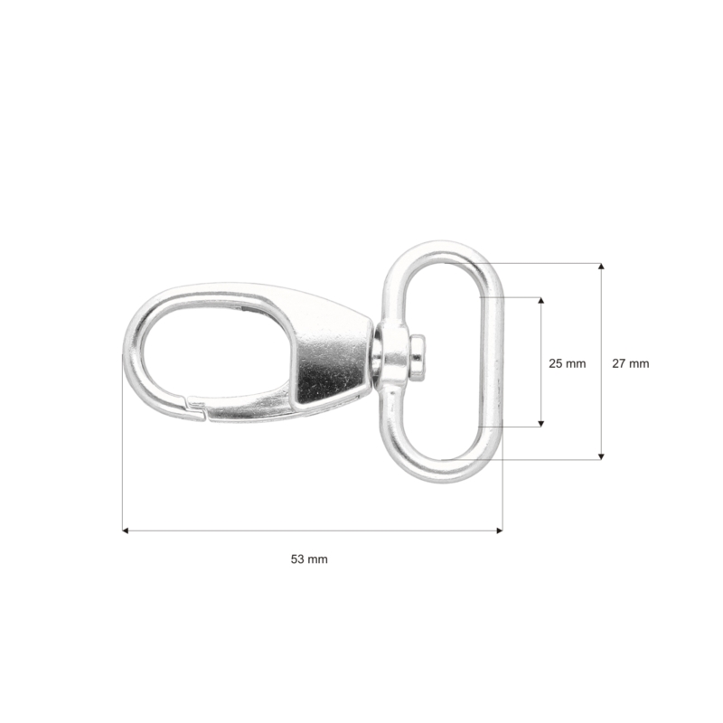 METAL SNAP  HOOK 27 MM  GLOSSY ADAM NICKEL 1  PCS