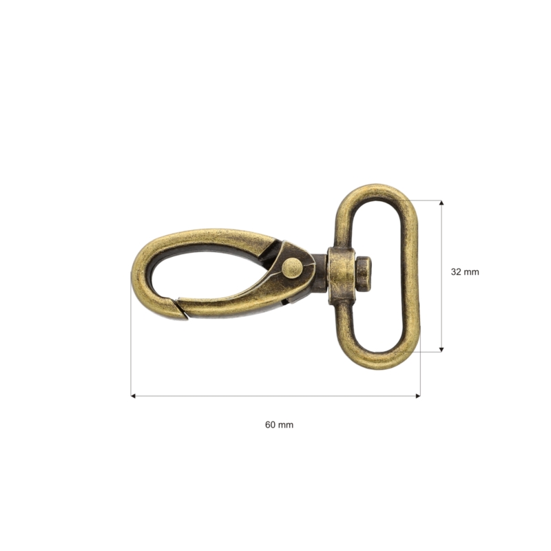 METAL SNAP HOOK 0325-0152 32 MM OLD GOLD 1    PCS