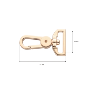 Karabińczyk metalowy 25 mm yme0586(0267a) jasne złoto