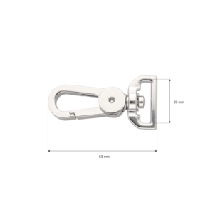 Karabińczyk metalowy 20 mm yme0586(0267) nikiel połysk