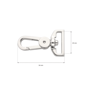 Karabińczyk metalowy 25 mm yme0586(0267a) nikiel połysk