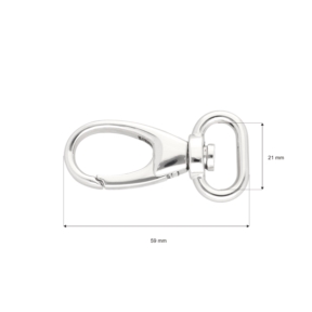 Karabińczyk metalowy 20 mm yme3102b(0274) nikiel połysk