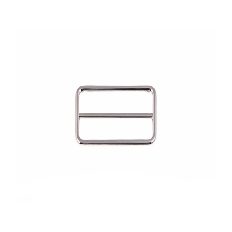 METAL SLIDE BUCKLE 30/20/4 MM GLOSSY NICKEL  CAST 1 PCS