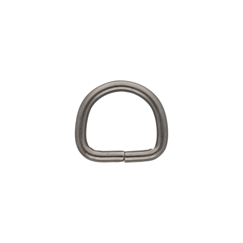 METAL D-RING 28/25/5 MM BLACK NICKEL WIRE 1 PCS