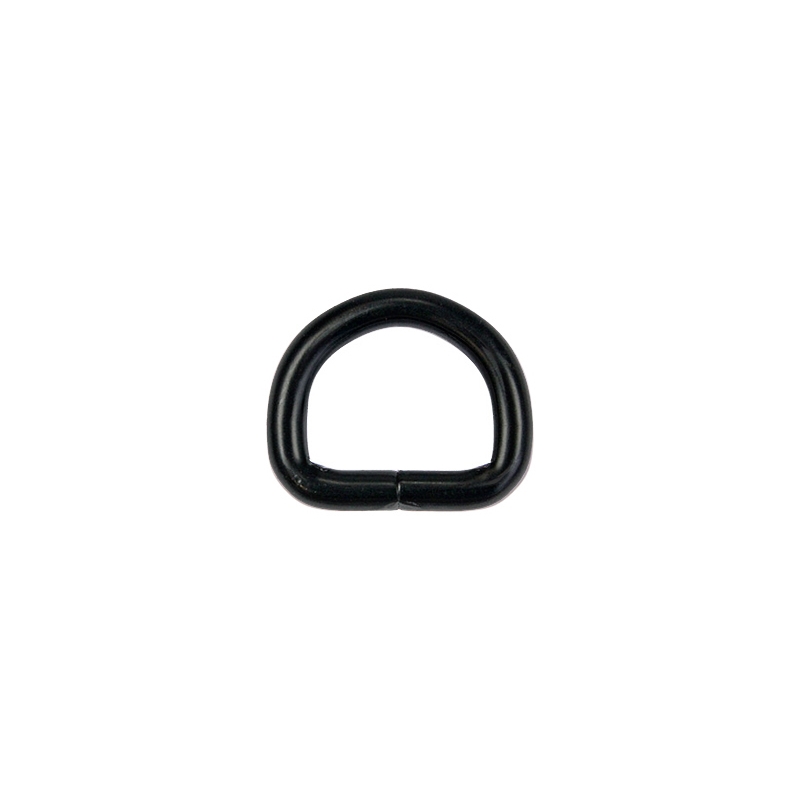 EXTRA MATT METAL D-RING 22/20/5 MM MATT BLACK WIRE 1 PCS