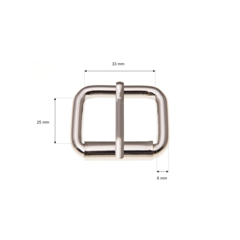 EXTRA GLANZ SATTLERSCHNALLE AUS METALL MIT EINEM HAKEN 33/25/6 MM NICKELGLANZ DRAHT 1 ST.