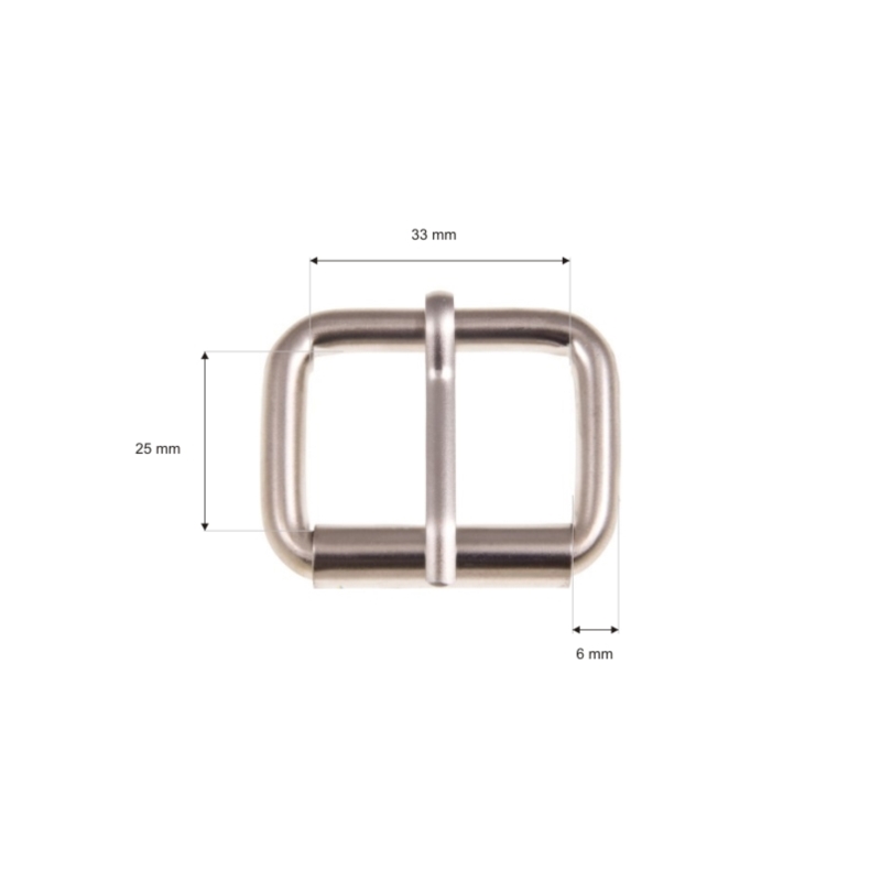 EXTRA MATT SATTLERSCHNALLE AUS METALL MIT EINEM HAKEN 33/25/6 MM NICKELMATT DRAHT 1 ST.