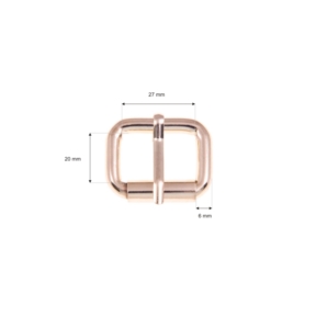 Klamra rymarska jednozaczepowa 27/20/6 mm jasne złoto drut