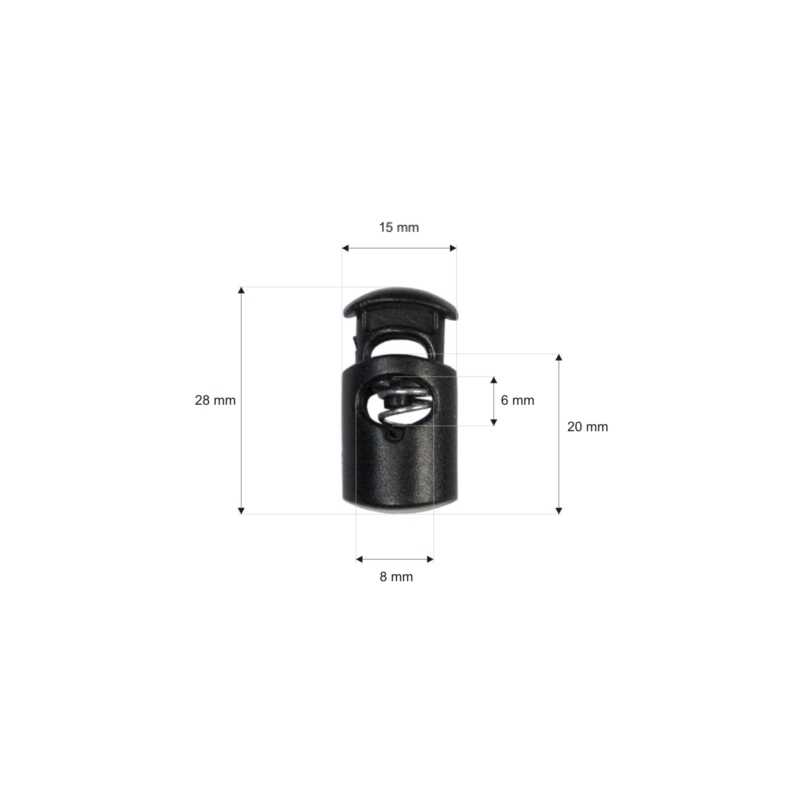 Plastic string stopper 4/5 mm (305-3005) single kornel černý 100 ks