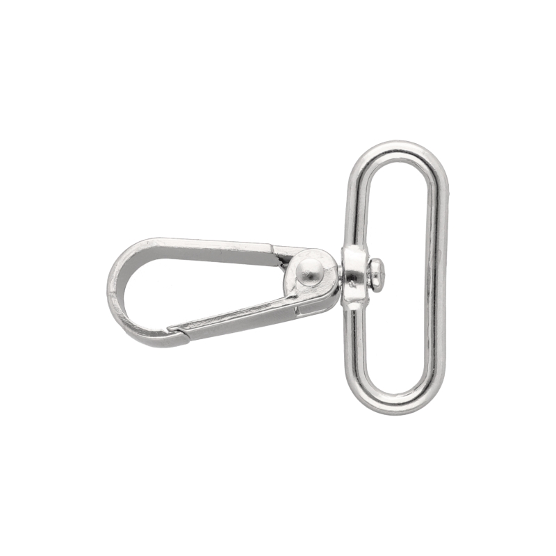 METAL SNAP   HOOK 38 MM  BORYS NICKEL 1 PCS