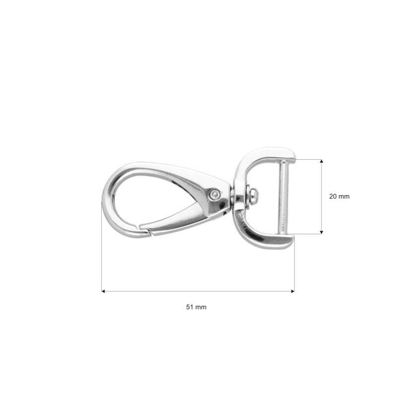 METAL SNAP HOOK 20 MM MAURYCY NICKEL 1    PCS