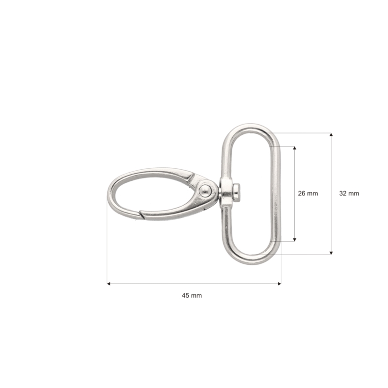 METAL SNAP HOOK RF-850 32 MM NICKEL 100     PCS